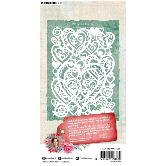 Maska mix media - StudioLight - Filigree Hearts