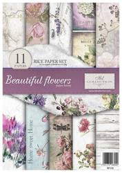 Zestaw kreatywny z papieru ryżowego - ITD - Beautiful Flowers