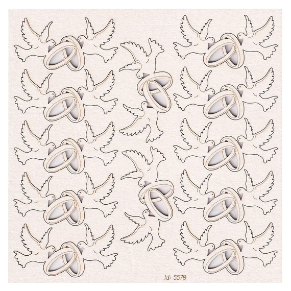 Tekturka - Love in 3D - doves 12pcs - gołąbki 12szt - Scrapiniec