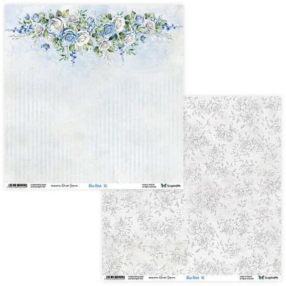 Zestaw papierów do scrapbookingu 30x30 - ScrapAndMe - Blue Roses