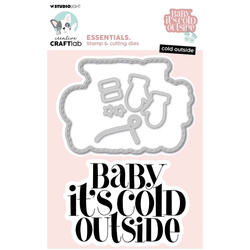 Wykrojnik do papieru i stempel - StudioLight - Cold Outside ramka rękawiczki