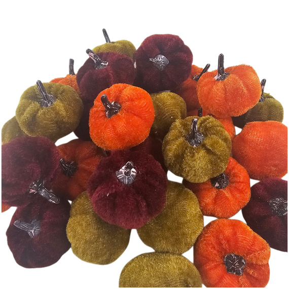 Dynie welurowe 28 szt 3x3 cm - ciemne odcienie