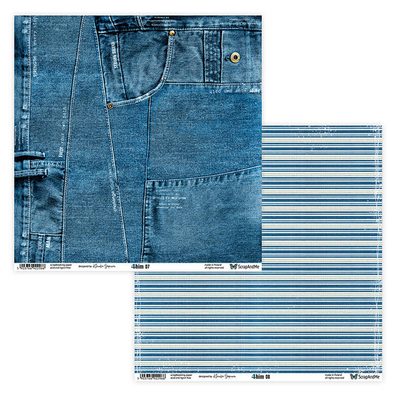 Zestaw papierów do scrapbookingu 30x30 - ScrapAndMe - 4 him