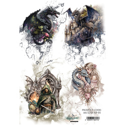 Papier ryżowy do decoupage A4 - Art of Alchemy - The Legends of the Dragons smoki