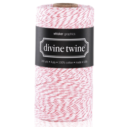 Sznurek Raspberry Divine Twine - 1m  - Whisker Graphics - biało-malinowy