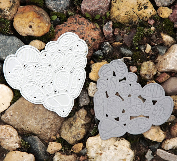 Wykrojnik - Fluffy Duffy - Stones - kamyczki, serce