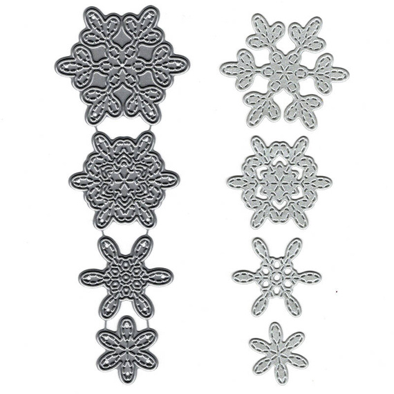 Wykrojnik - Poppystamps - Stitched Evangeline Snowflakes - śnieżynki