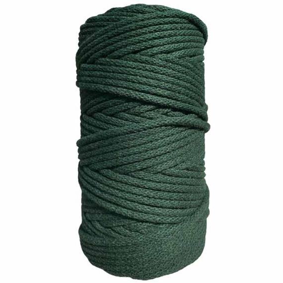 Sznurek bawełniany z rdzeniem 100m 5mm - butelkowa zieleń