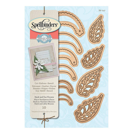 Wykrojnik - Spellbinders - Stack And Fan Flowers S6-047 płatki i listki