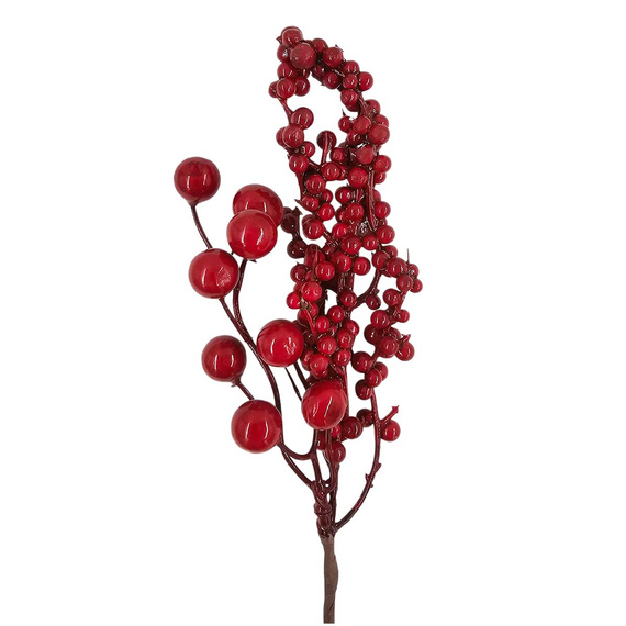 Gałązka świąteczna z czerwonymi jagodami - 1szt