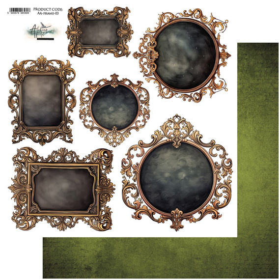 Papier do scrapbookingu 30x30 - Alchemy of Art - dodatki do samodzielnego wycięcia - ramki