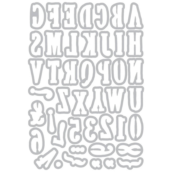 Wykrojnik Sizzix Framelits - Fine Line Alpha 02 alfabet