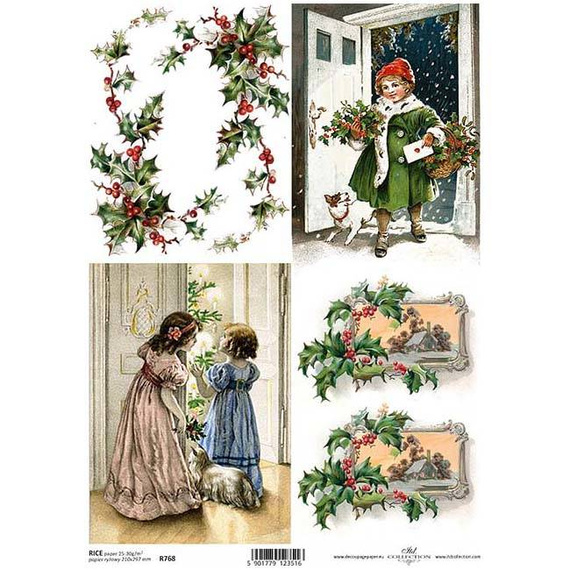 Papier ryżowy do decoupage ITD-R768 - A4 - Bożenarodzenie 2