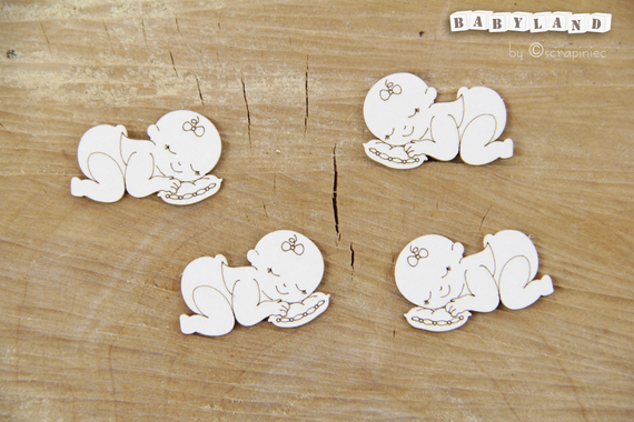 Tekturka Śpiąca dziewczynka/Sleeping baby girl 4szt - Scrapiniec