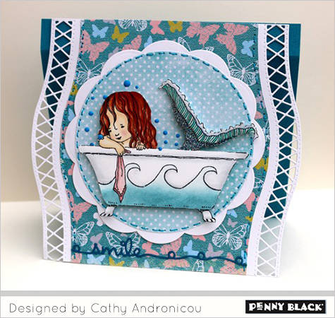 Stempel - Penny Black - Mermaid bath syrenka w wannie