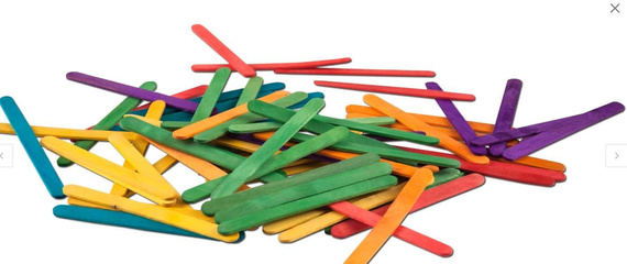 Drewniane patyczki kolorowe - 70szt
