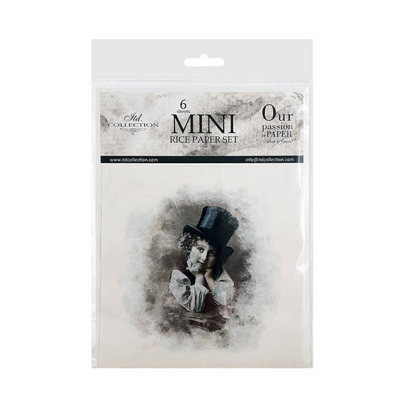 Zestaw papierów ryżowych - ITD RSM021 6szt retro portrety chłopców
