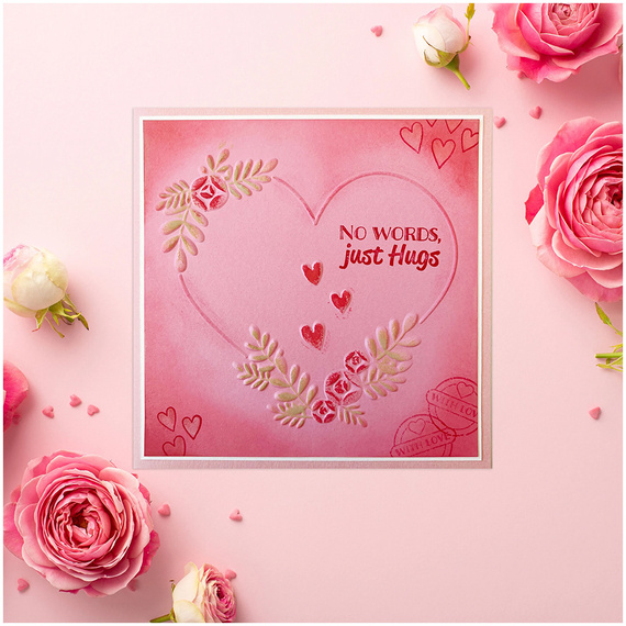 Folder do embossingu - Nellie's Choice - EF3D104 ramka serce z kwiatami