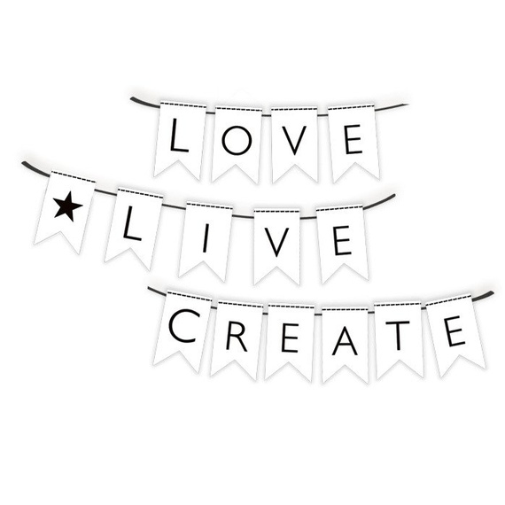 Papierowy banerek / die cut Black & White - P13