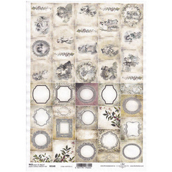 Papier ryżowy do decoupage A4 ITD-R2140 vintage, kalendarz adwentowy