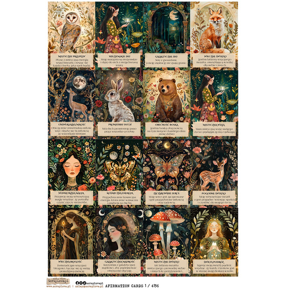 Papier ryżowy A4 - Scraplove - Karty Afirmacyjne - Afirmation Cards 1 