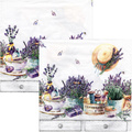 Serwetka do decoupage 33x33cm - Lavender Farm in Provence lawenda w doniczkach