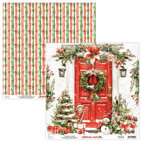 Papier do scrapbookingu 30x30 - Mintay - Holly Jolly 02