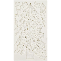 Foremka silikonowa - Pentart - Choinka i ozdoby choinkowe