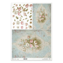 Papier ryżowy do decoupage A3 - kwiaty bukiet 3D - R1458L - Itd Collection