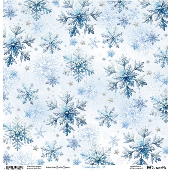Papier do scrapbookingu 30x30 - ScrapAndMe - Winter Sparkle 01/02