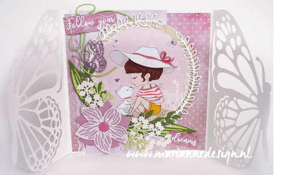 Wykrojnik - Marianne Design - Laurel with heart - gałązki, listki z serduszkiem