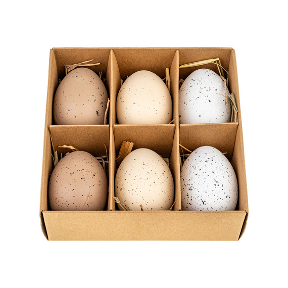 Jajka plastikowe naturalne 6 cm - 6 szt