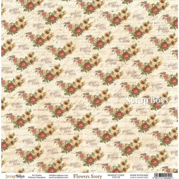 Papier do scrapbookingu 30x30 - Scrapboys - Flowers Story 05