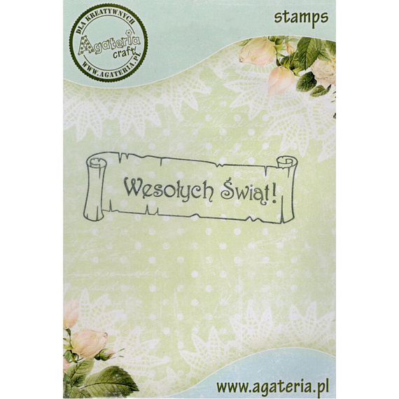 Stempel polimerowy - Papirus + Wesołych Świąt - Agateria