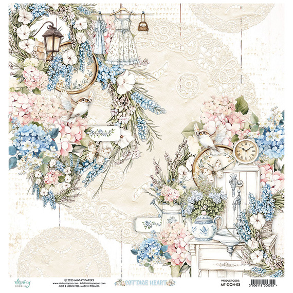 Papier do scrapbookingu 30x30 - Mintay - Cottage Heart 03