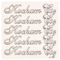 Tekturka Kocham Cię zestaw 5 napisów