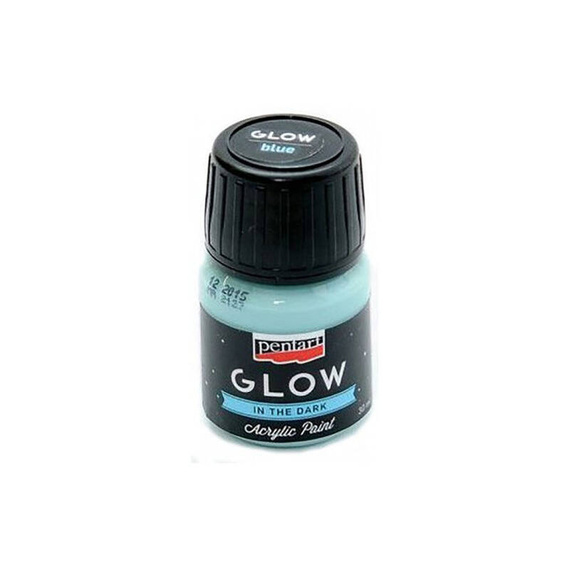 Farba akrylowa świecąca w ciemności Glow niebieska 30 ml - Pentart