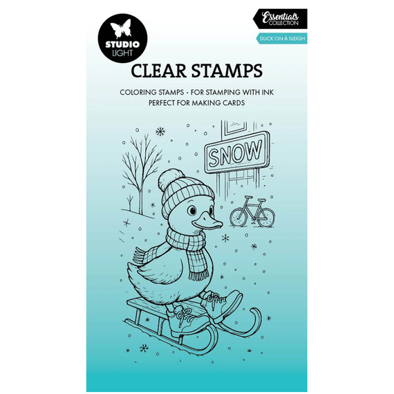 Stempel przezroczysty - StudioLight - Hot cocoaDuck on a sleigh kaczka na sankach