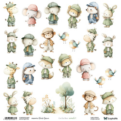 Papier do scrapbookingu 30x30 - ScrapAndMe - Animals 1 - arkusz do wycinania