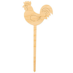 Ozdoba drewniana na patyku kogut 14cm Decor