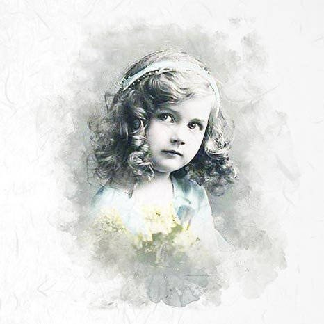 Zestaw papierów ryżowych, retro vintage, dziewczynki - ITD 6szt