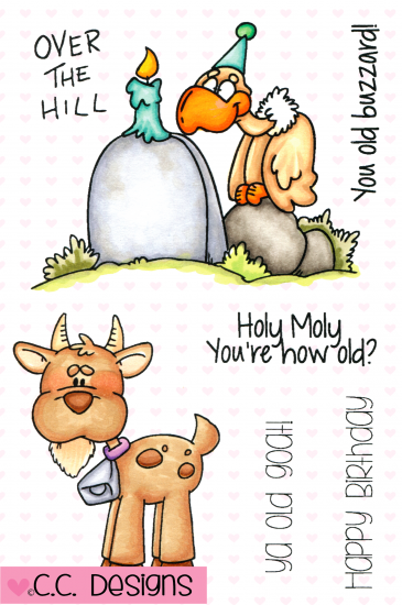 Stempel - CC Design - Doodle dragon over the hill sęp koza