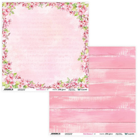 Zestaw papierów do scrapbookingu 30x30 - ScrapAndMe - Pink Blossom 2