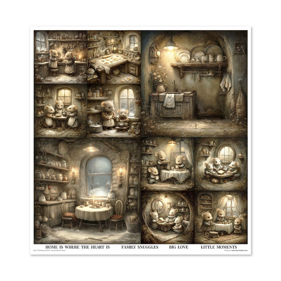 Zestaw papierów do scrapbookingu 30x30 - Mouse World - Home Sweet Home - Itd Collection