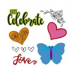 Wykrojnik + stempel Sizzix Framelits - Let's Celebrate by David Tutera