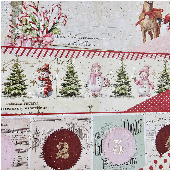 Zestaw papierów do scrapbookingu 30x30 - Prima - 25 & Peppermint