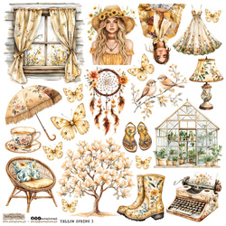Naklejki papierowe - ScrapLove - Yellow Spring 3 wiosna magnolia boho
