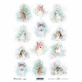 Papier ryżowy do decoupage ITD-R1671 - A4  zajączki