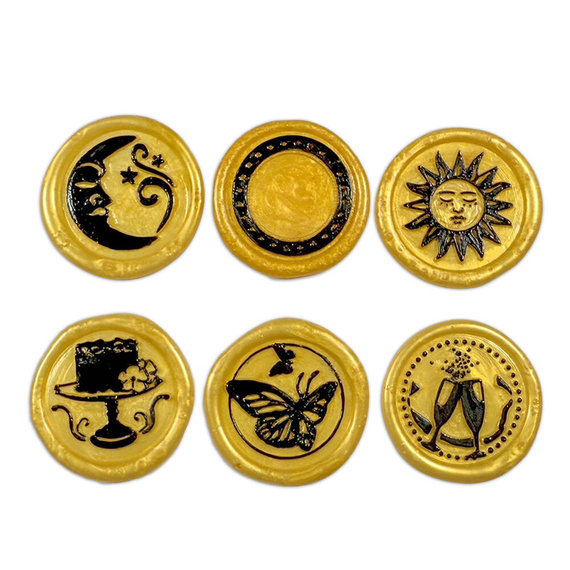 Zestaw pieczęci do wosku - Wax And Seals - Celebration - Stamperia