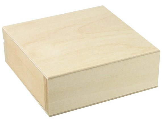 Pudełko drewniane kasetka kwadratowa 10x10x3,6 cm